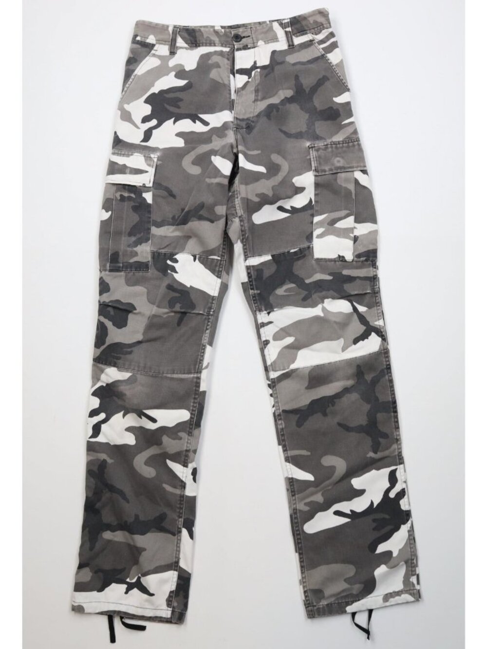 Vtg Rothco Mens Small Long Distressed BDU Camouflage Military Cargo Pants USA